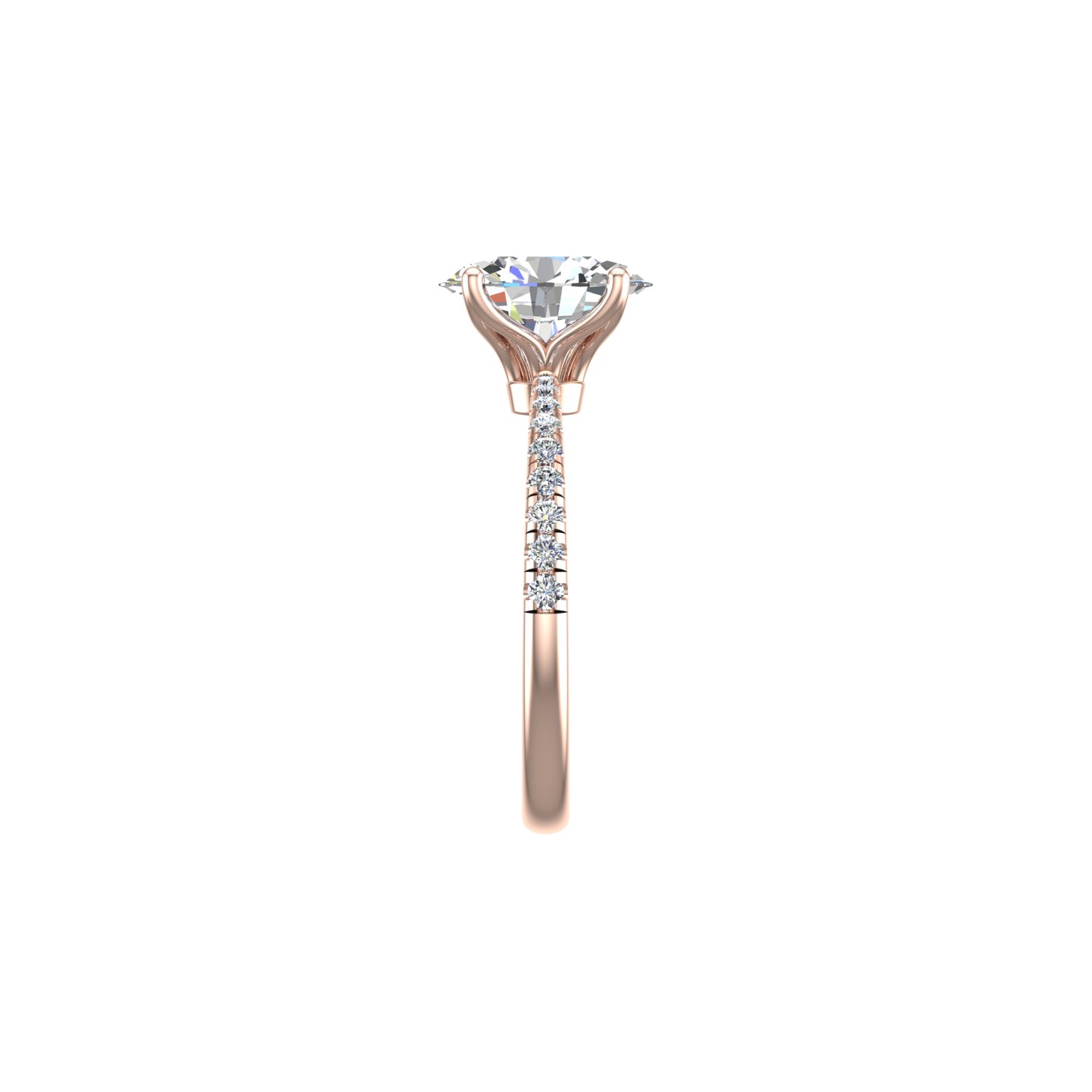 Emelia Pinched Pave Engagement Ring